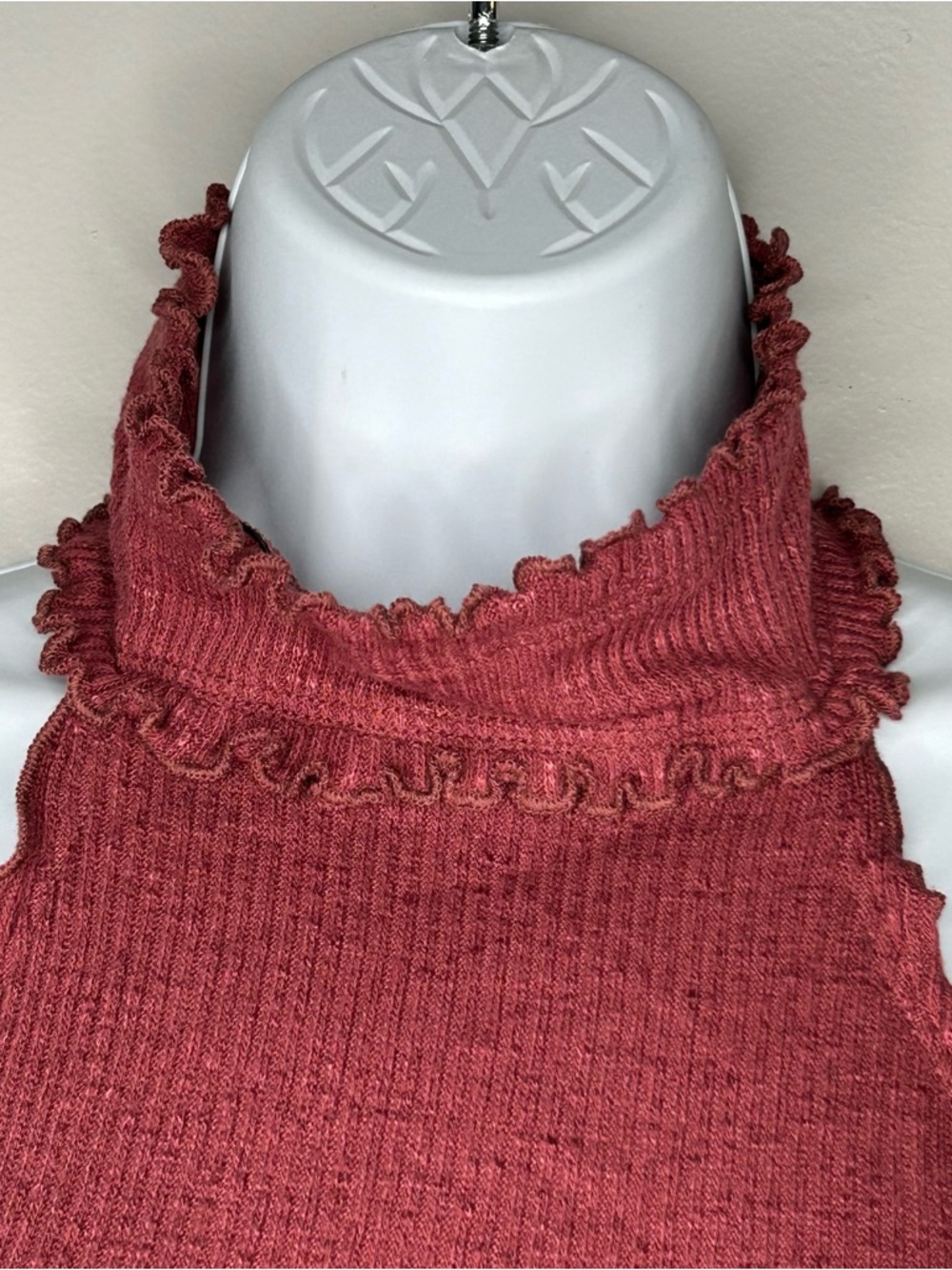 Fashion Nova Ribbed Cold-Shoulder Mock Neck Burgundy Dress Size L - Picture 3 of 9
